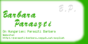 barbara paraszti business card